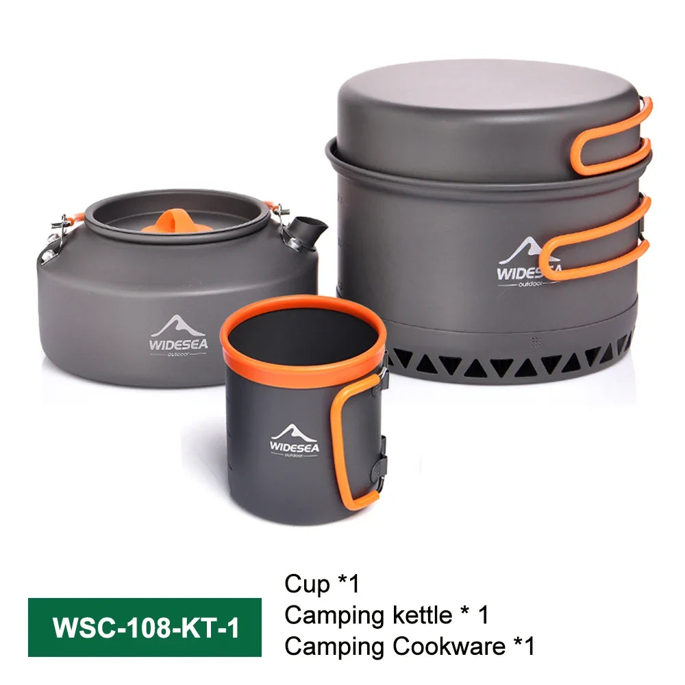 Camping Tableware Outdoor Cookware Set Pots Tourist kettle coffee cup filte Kitchen Equipment Gear Utensils Hiking Picnic Travel